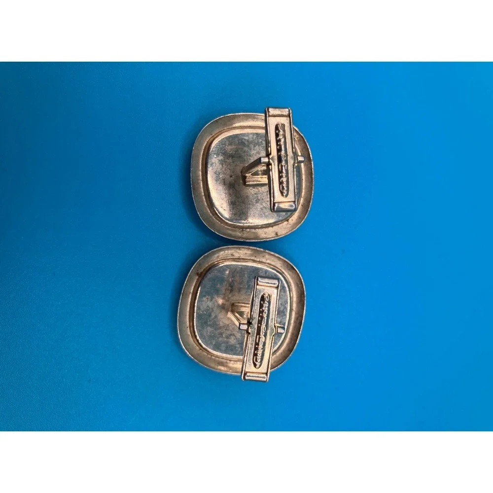 Men's Cufflinks OS Gold Red Convertible Sports Car Enamel Vintage